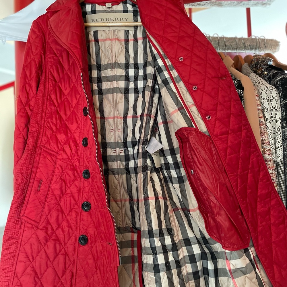 Burberry quilted trench coat with belt - Picture 2 of 16